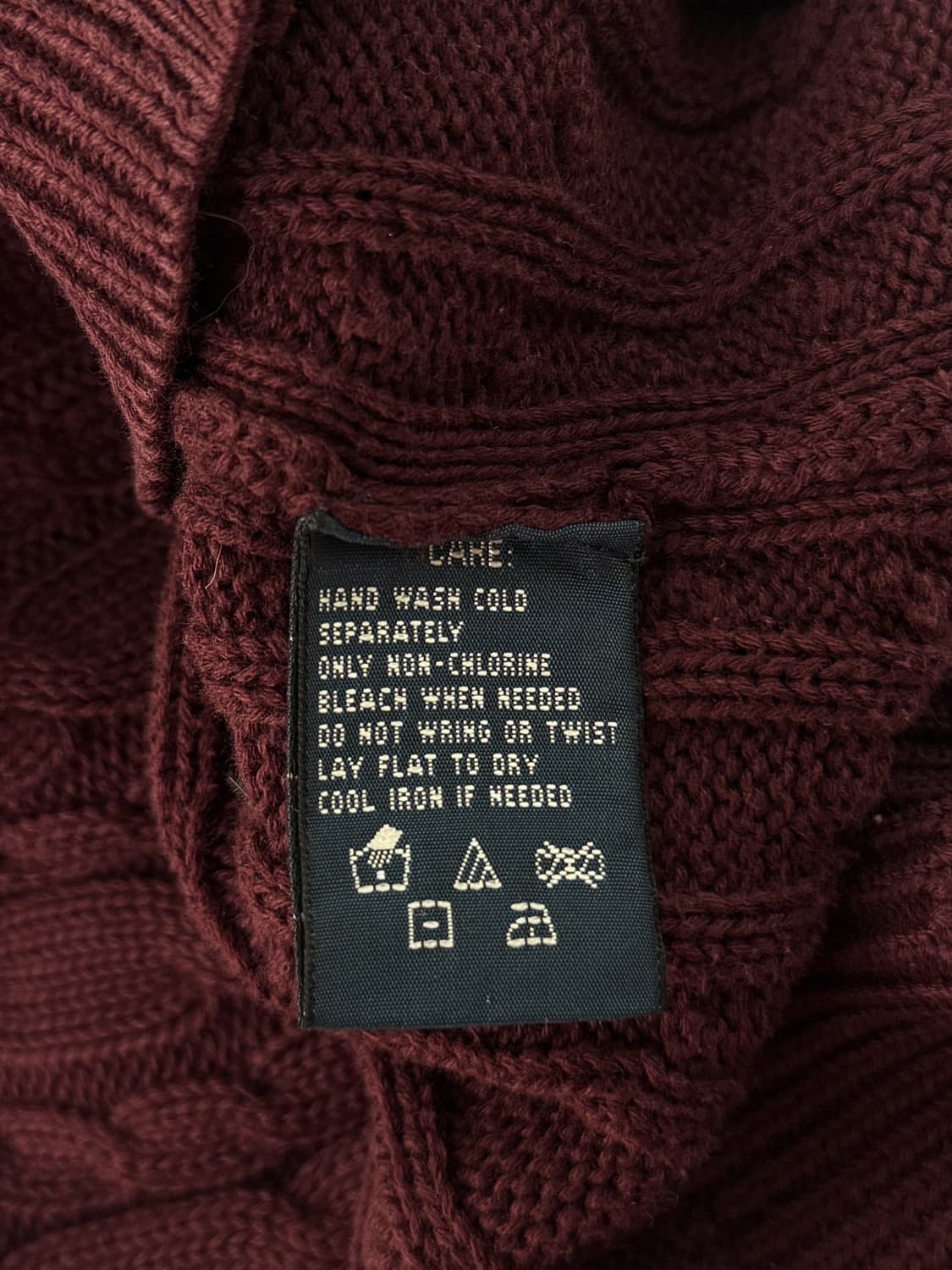 폴로 랄프로렌 딥버건디 코튼 꽈배기 니트 가디건 상품이미지5