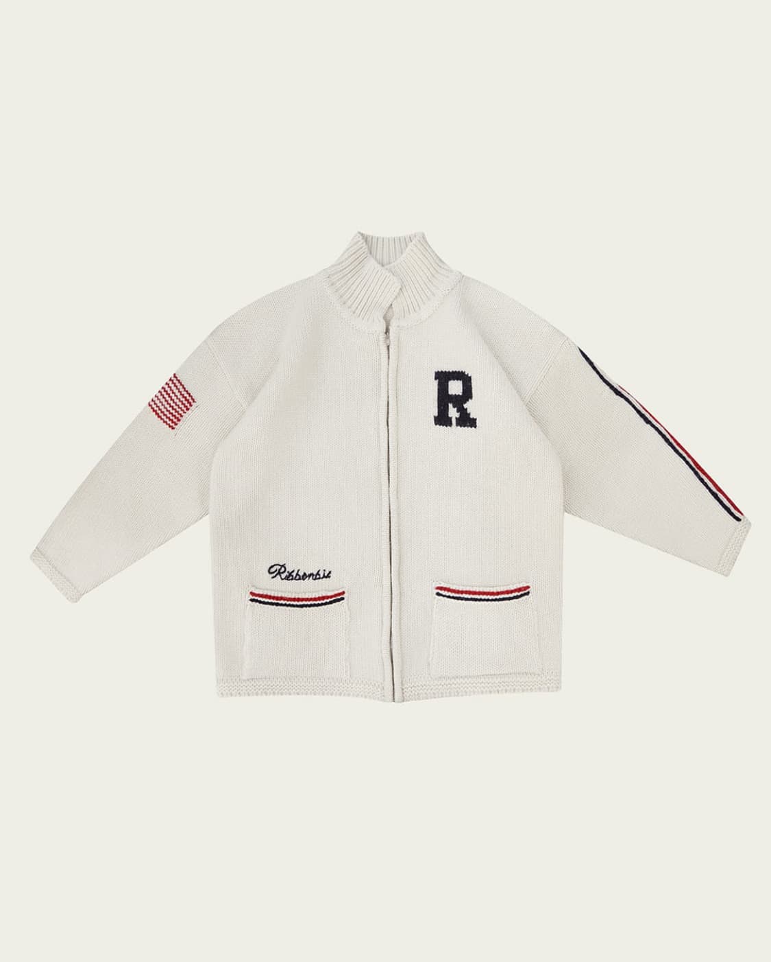 리본빛 코위찬 니트집업 상품이미지1