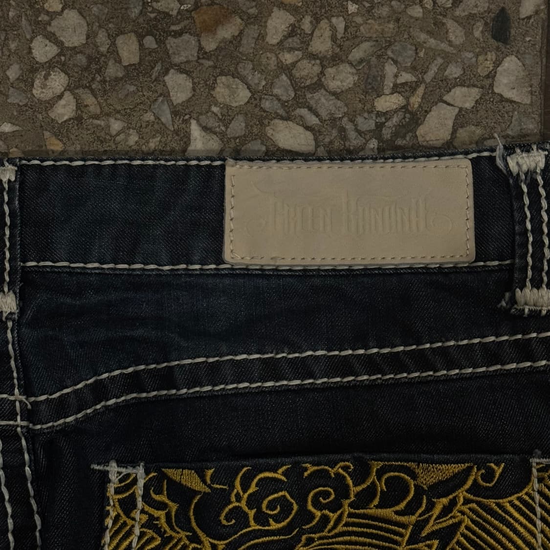 Greenbanana 골든 화이트 스티치 바이크 데님팬츠 32  상품이미지4