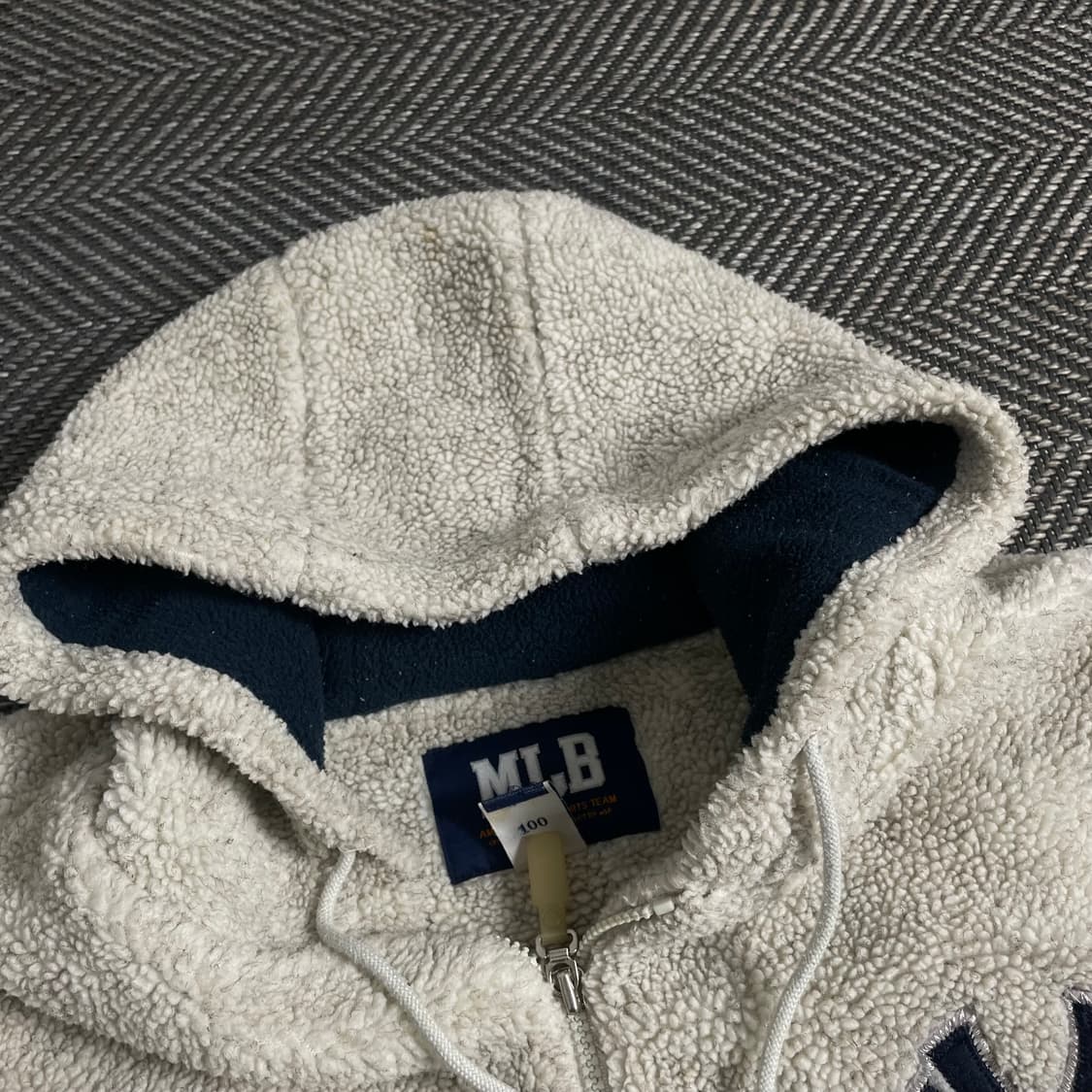 00s MLB 올드스쿨 뉴욕 양키스 플리스 후드 자켓 y 3732 상품이미지6