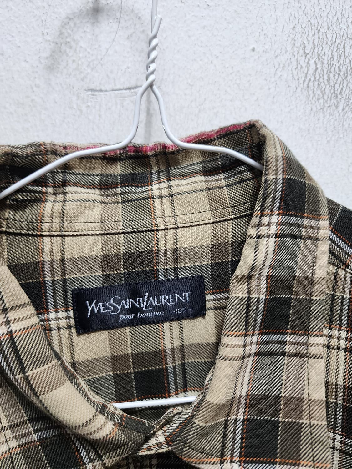입생로랑 YSL 빈티지 체크 셔츠  상품이미지5