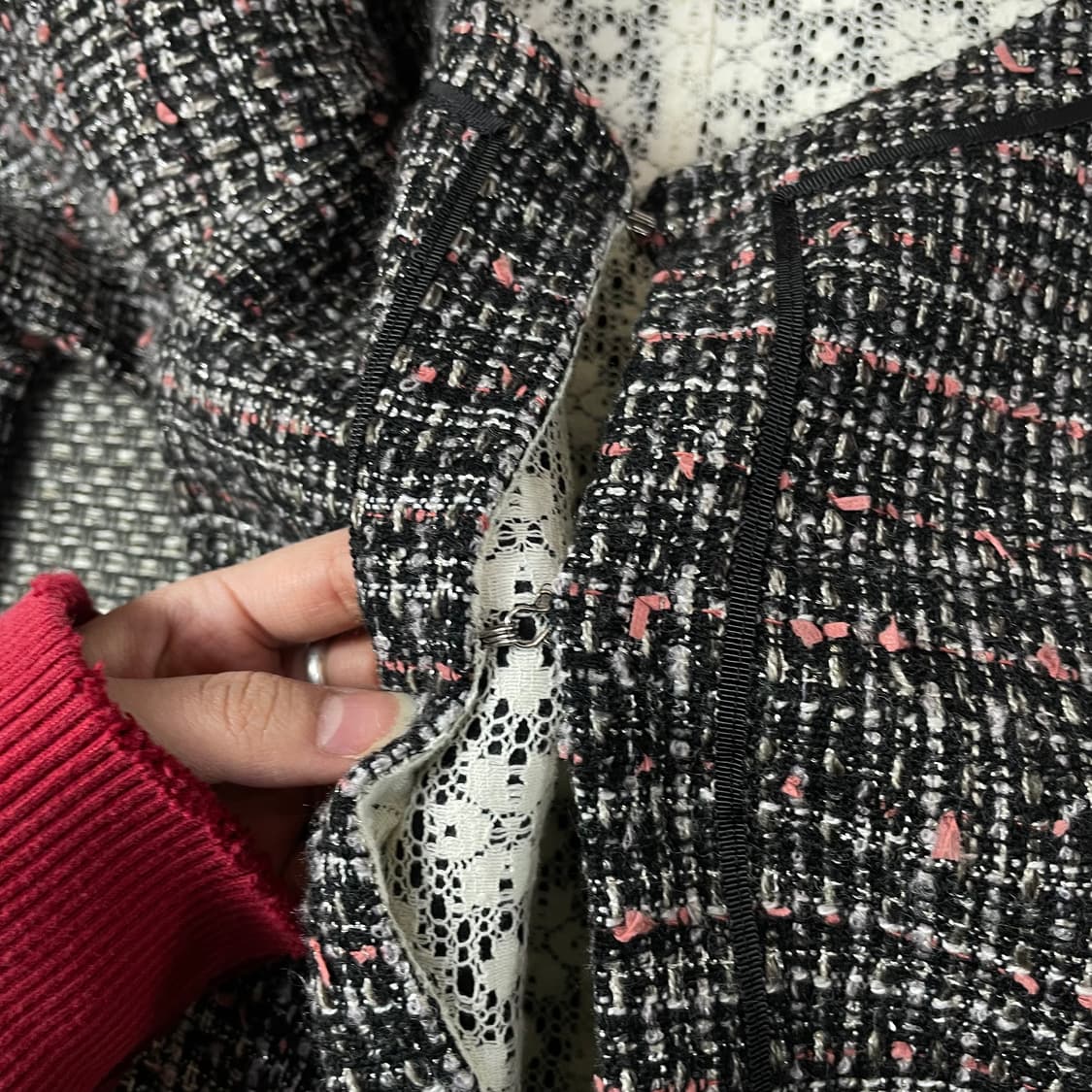 JPN 블랙핑크 골드 체인 트위드 자켓 39 상품이미지5