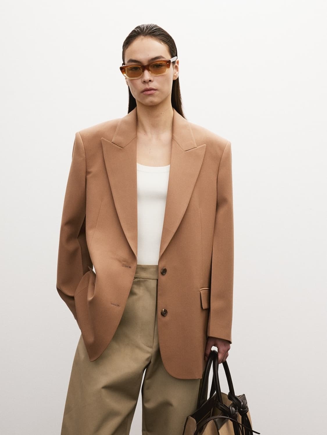 [할인] 렉토 RECTO 스트럭처 울 테일러드 싱글 자켓 로즈 베이지 상품이미지1