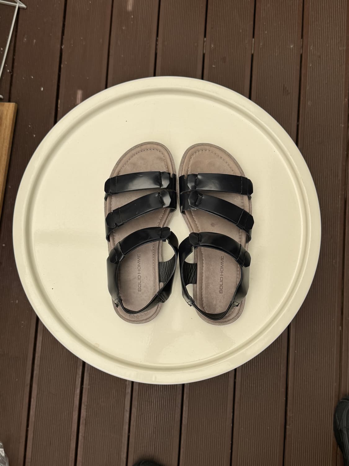 솔리드옴므 소가죽 블랙 스트랩 샌들 39(250-255) 상품이미지3