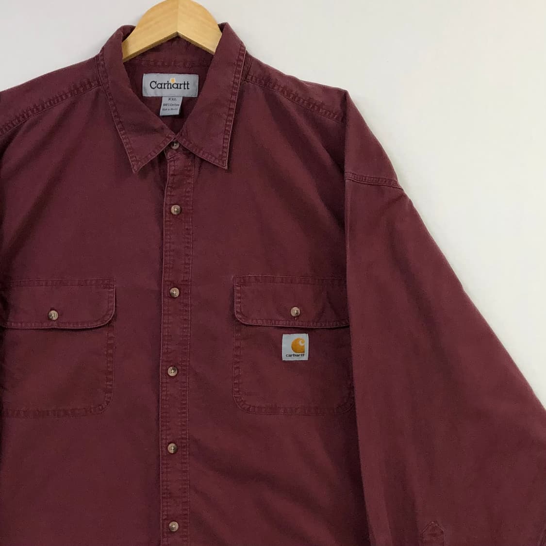 Xxl 칼하트 버건디 헤비 워크 빅셔츠 상품이미지1