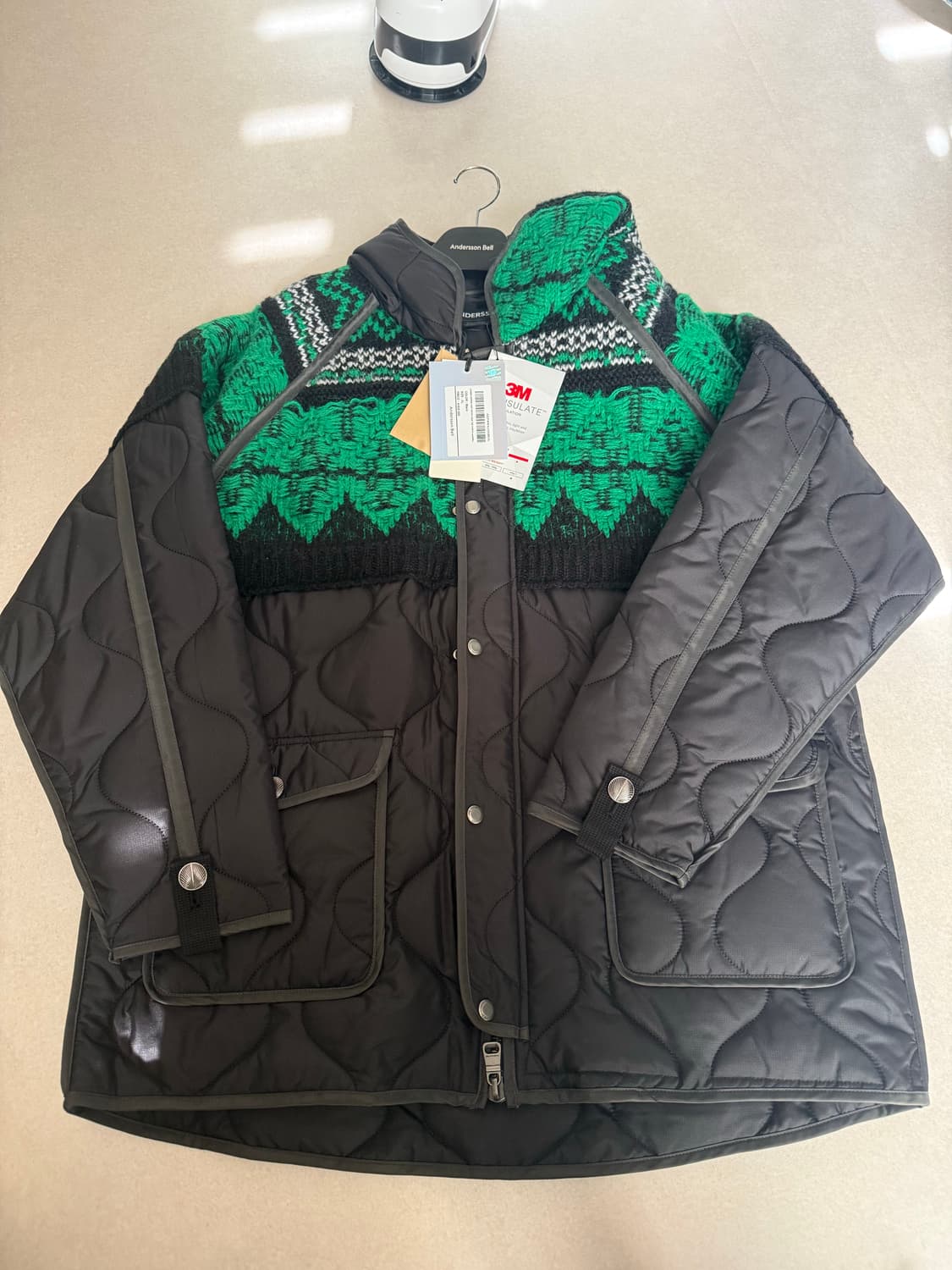 앤더슨벨 노르딕 니트 파카 awa555u(BLACK) 상품이미지1