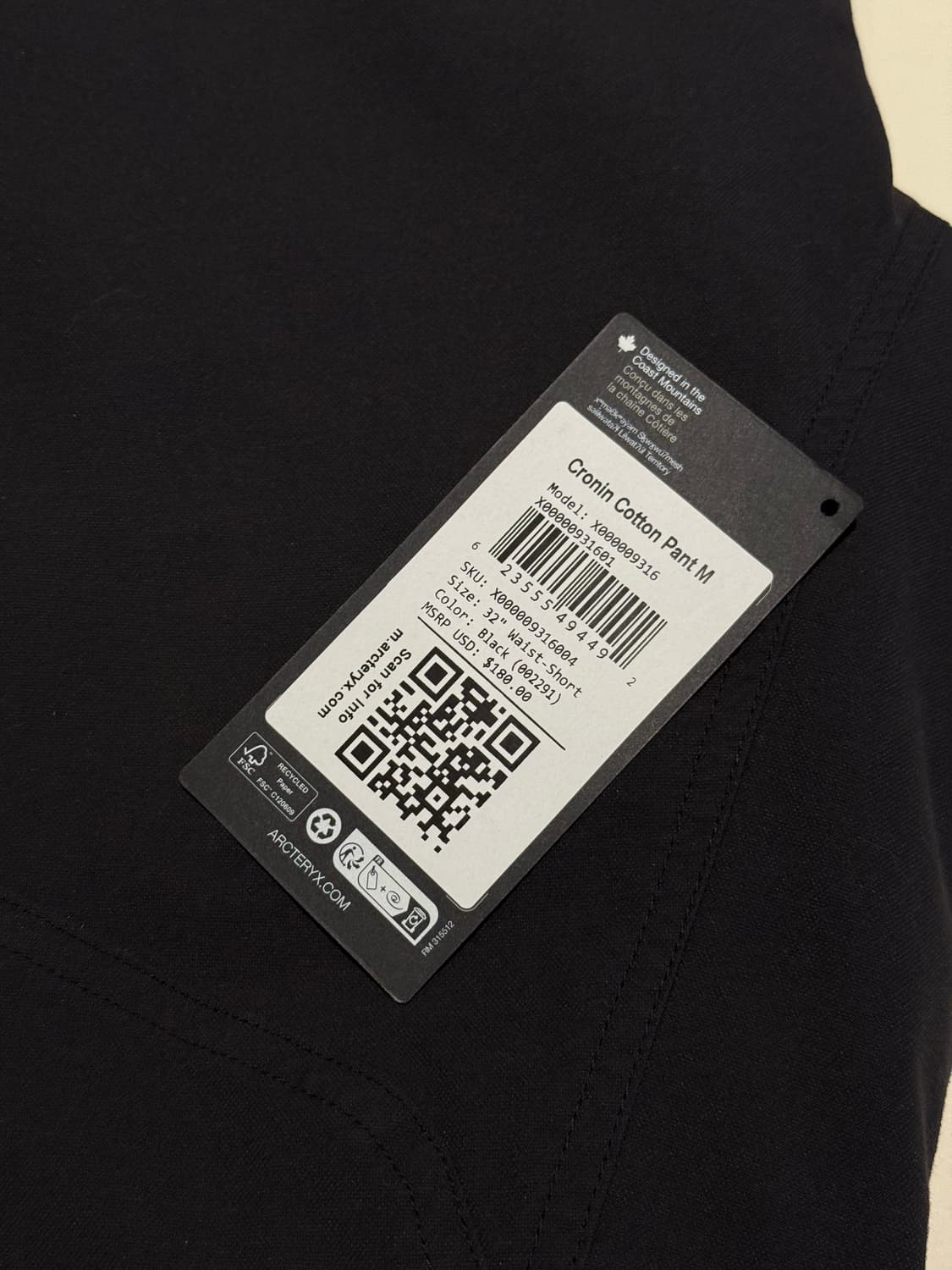 아크테릭스 크로닌 코튼 팬츠 32-s 상품이미지3