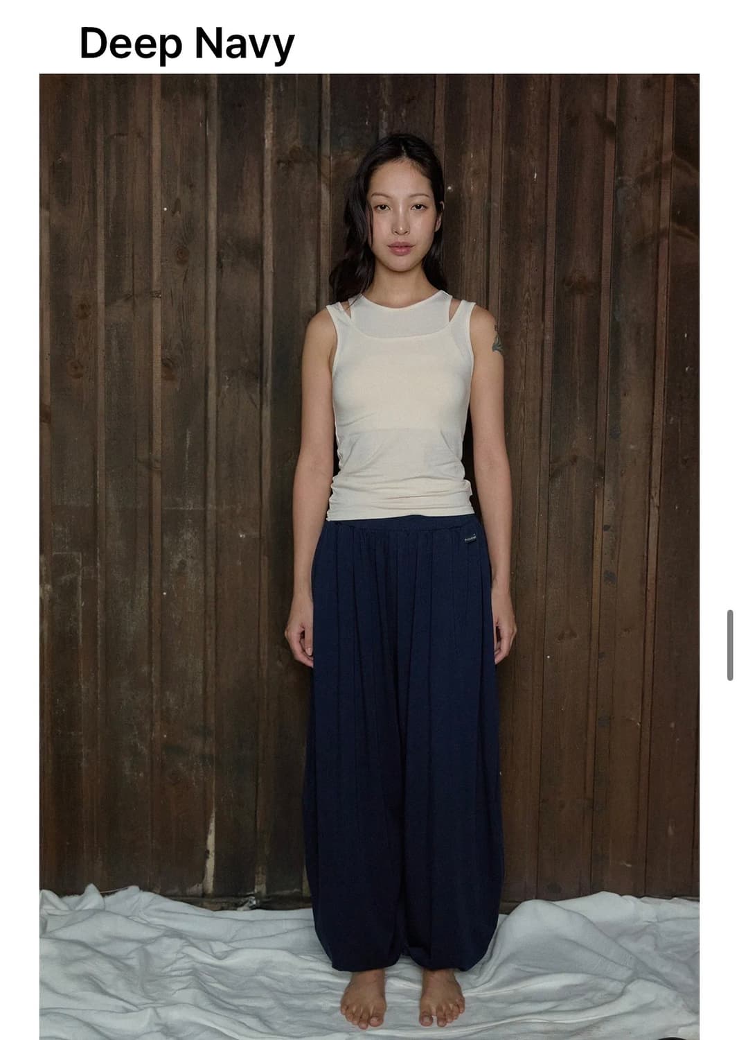 무브웜 웨이브팬츠 deep navy S 상품이미지1