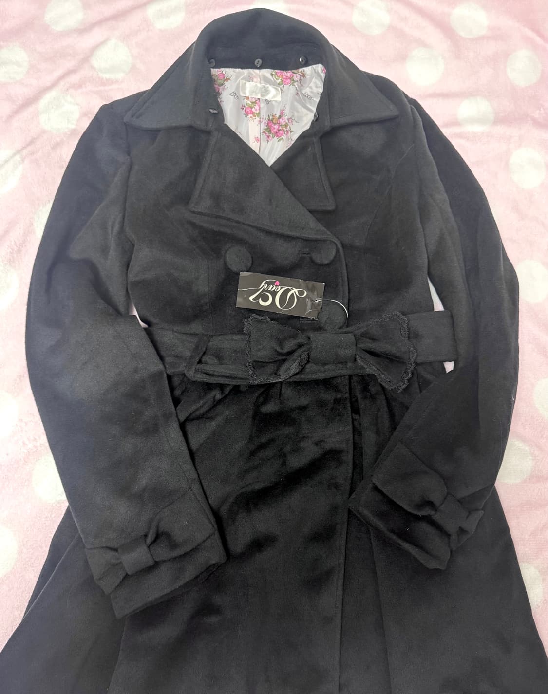 디어리 리본 블랙 코트 히메갸루 플로럴 라떼갸루오네갸루리즈리사고전큐롯 상품이미지1