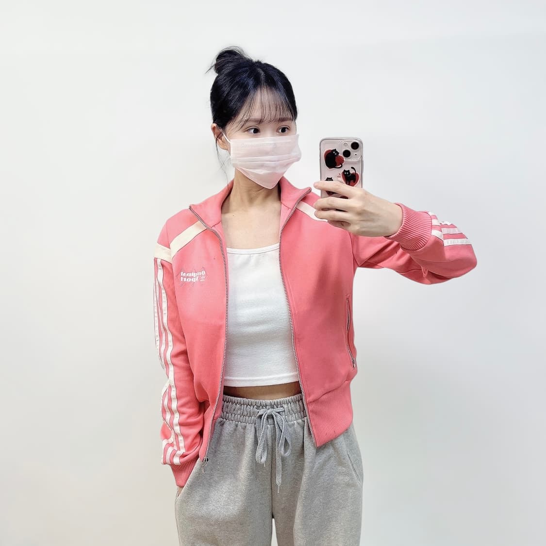 아디다스 오리지널 스포츠 트랙탑 져지 핑크 딸기우유 상품이미지1