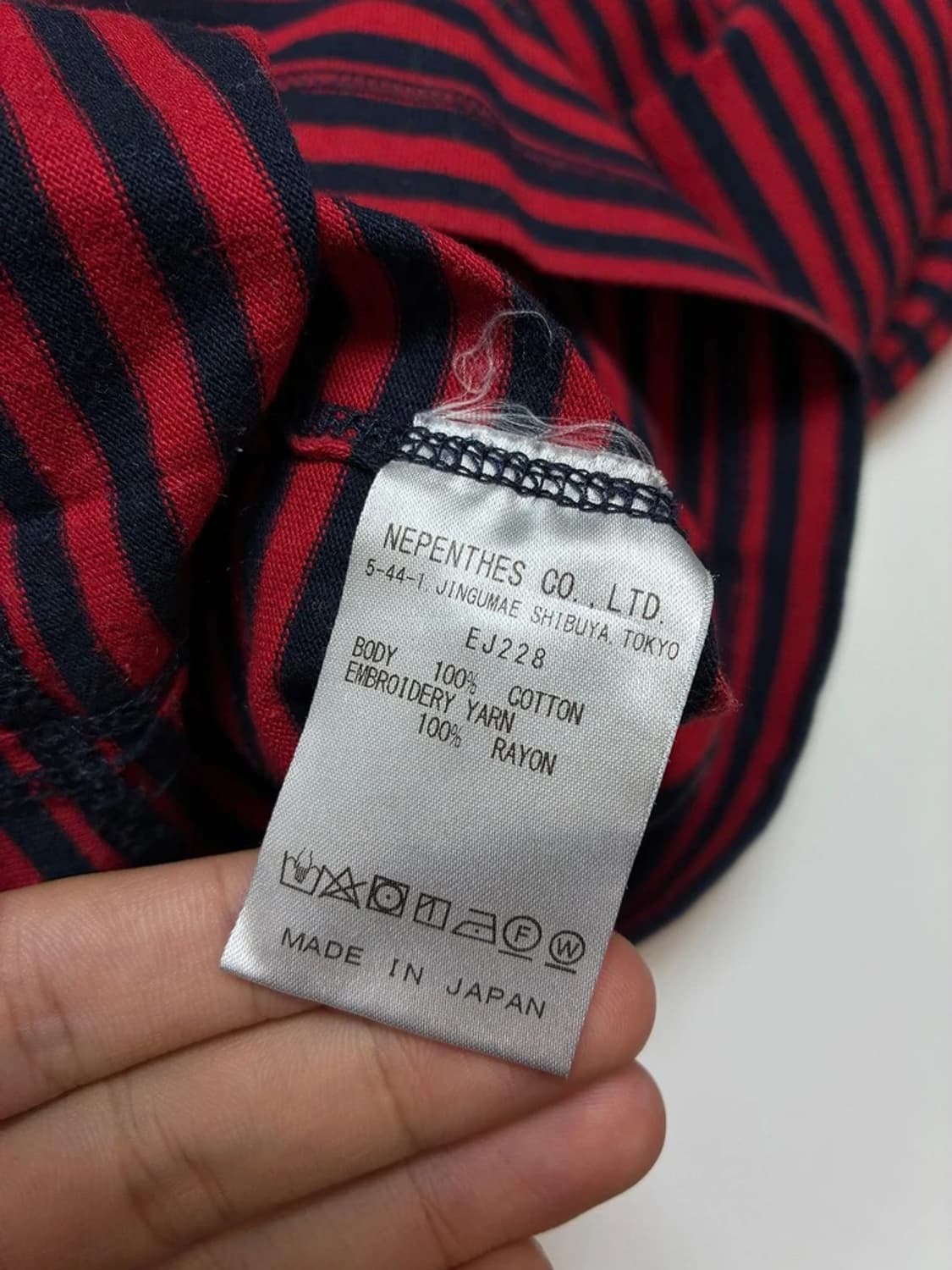 니들스 스트라이프 나비 자수 코튼 반팔 티셔츠 PN9670 상품이미지7