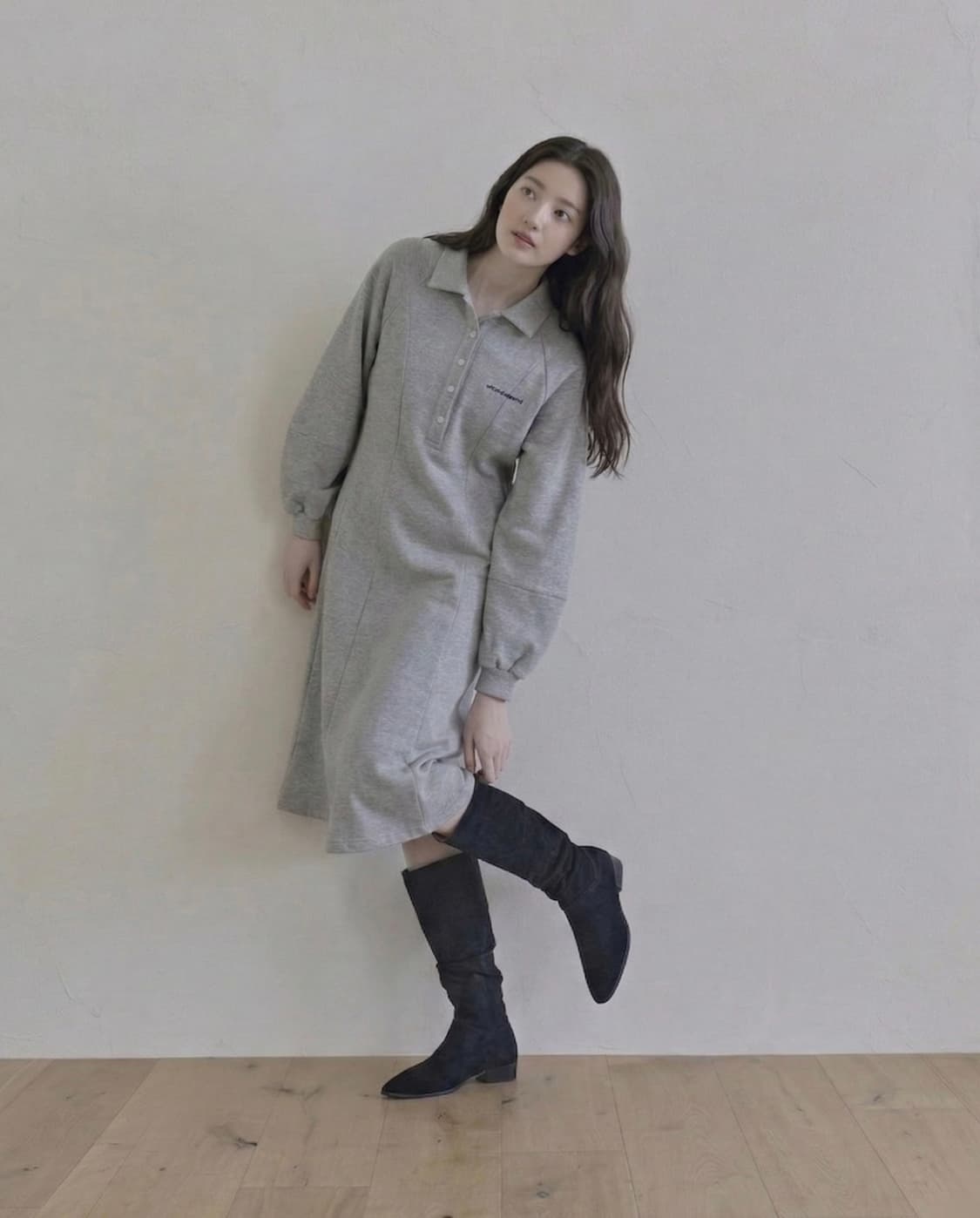 [애프터홈파티] 기모 롱드레스 기모원피스 롱원피스 상품이미지1