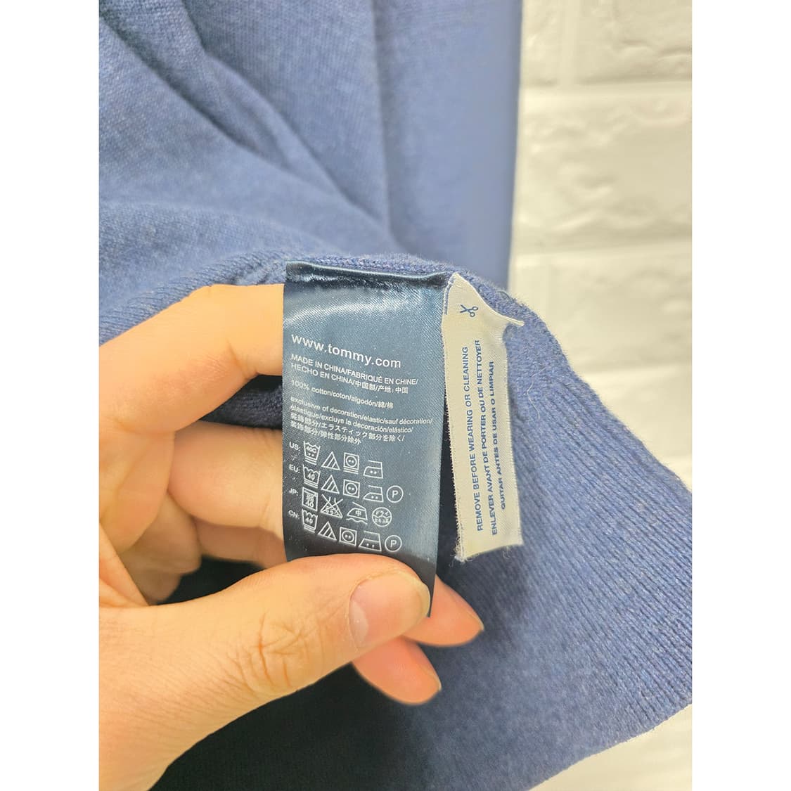 택포) 타미힐피거 네이비 니트 L 상품이미지3