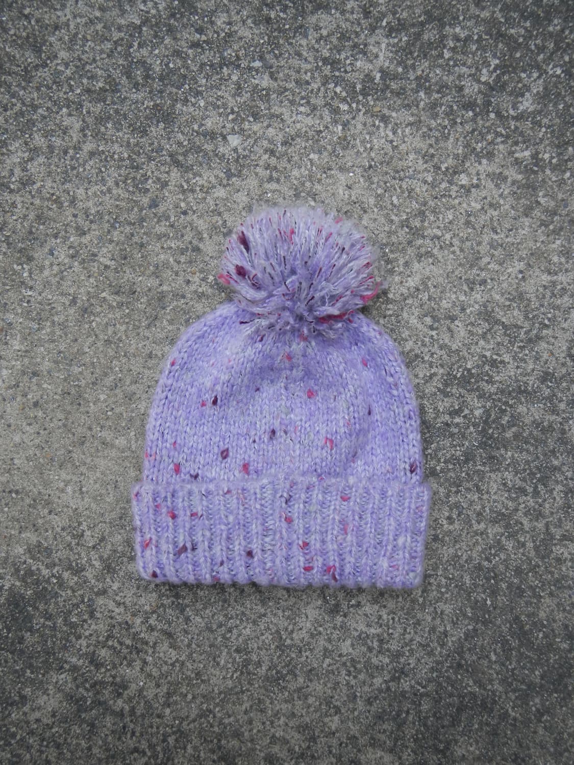 Vintage Light purple knit pom-pom beanie 상품이미지1