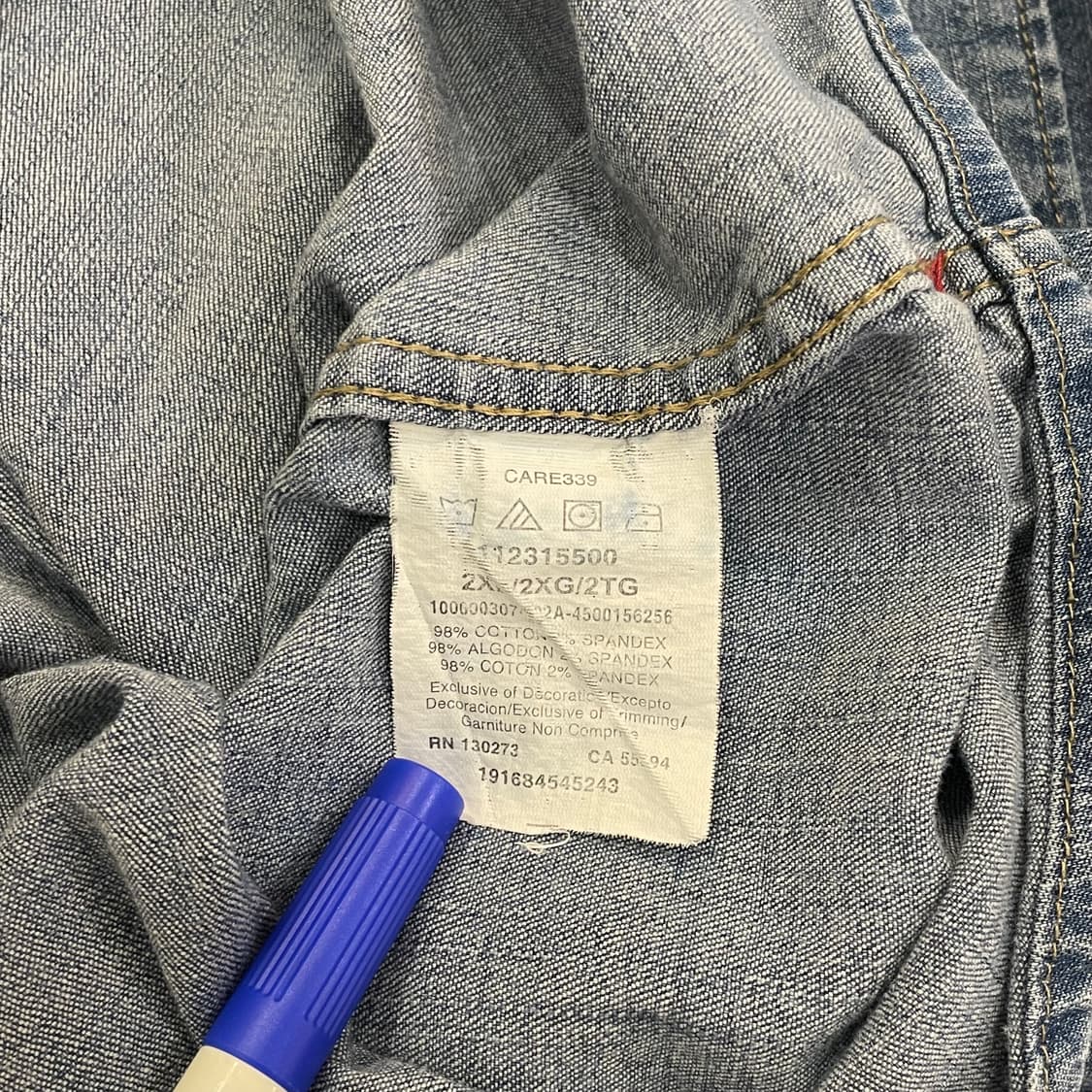(2XL) Wrangler 랭글러 웨스턴 데님 셔츠  상품이미지6