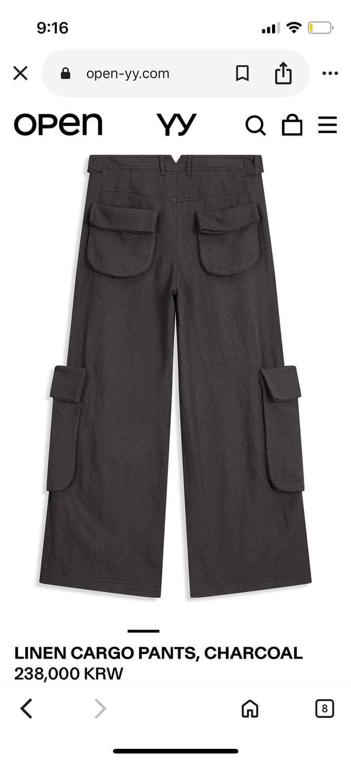 오픈와이와이 open yy 카고 팬츠 챠콜 cargo 상품이미지3