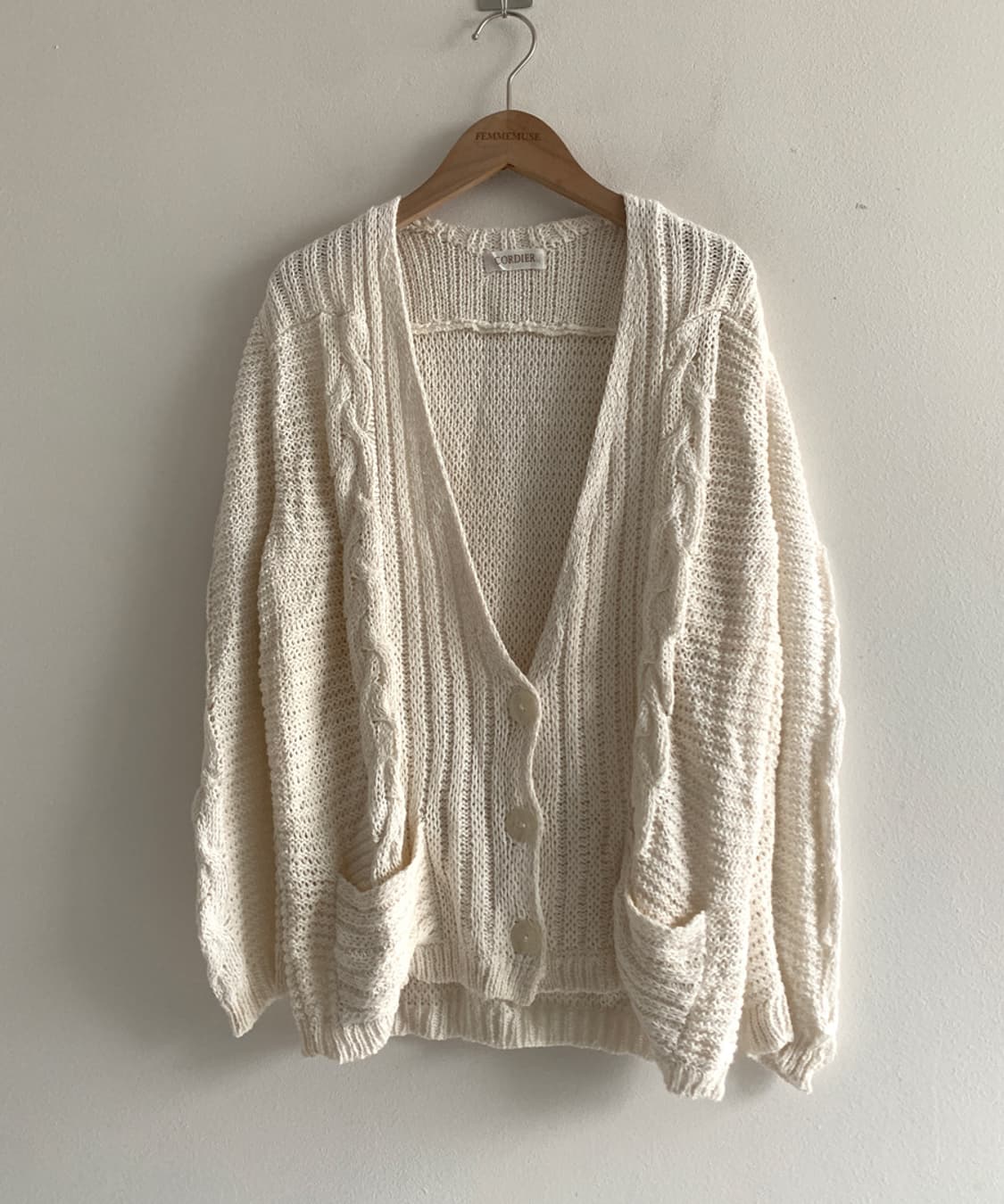 Twist Knit Loose Cardigan(Ivory 상품이미지1