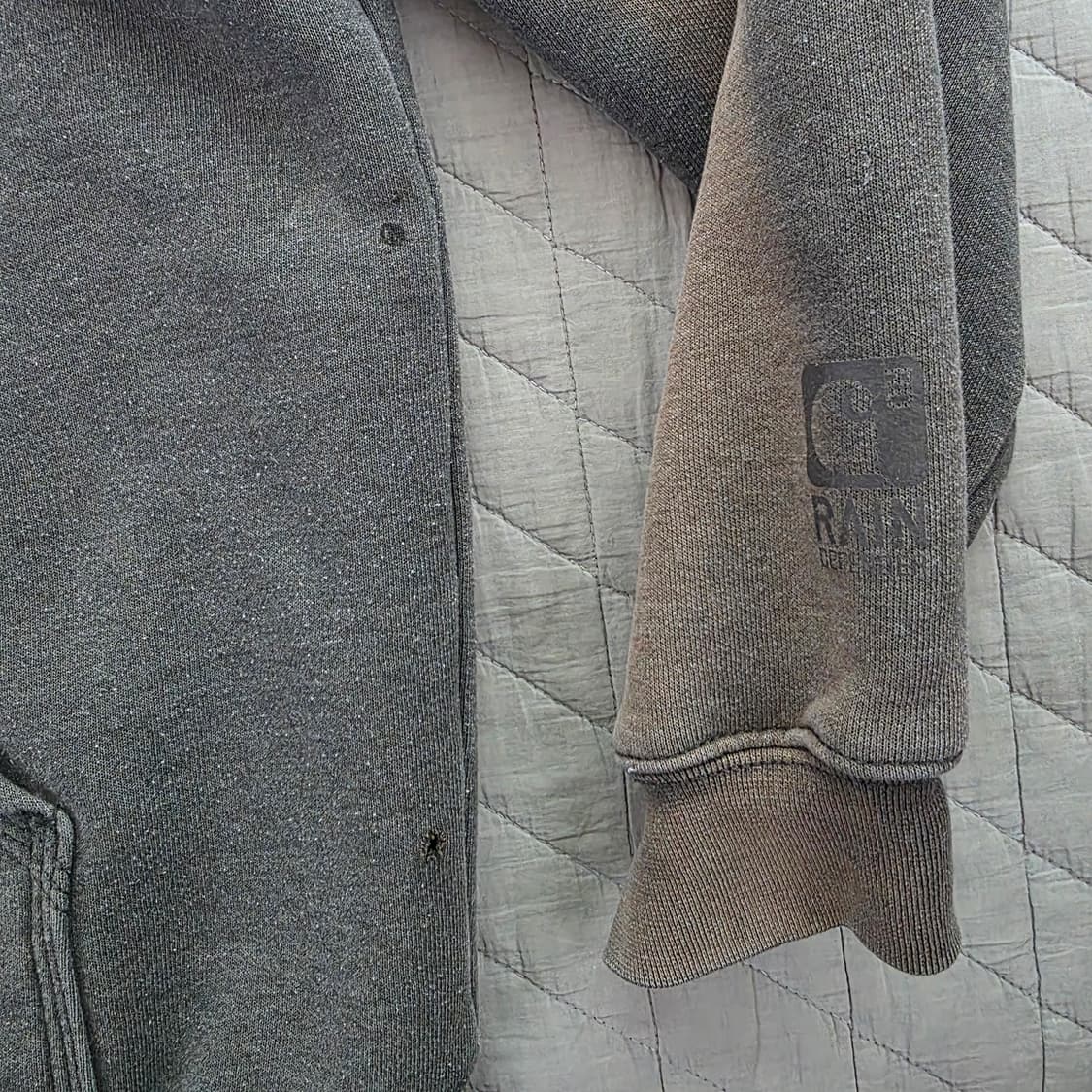 [XL] Y2K 칼하트 더블페이스 트래쉬드 썬페이드 써멀 후드집업 그레이 상품이미지5