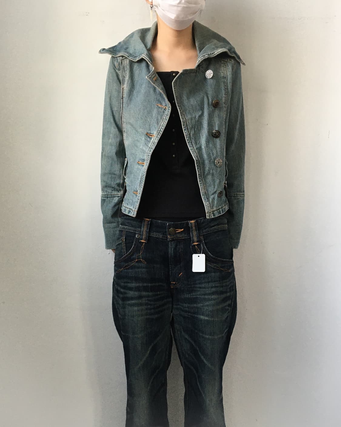 Belted button point denim jacket 상품이미지8