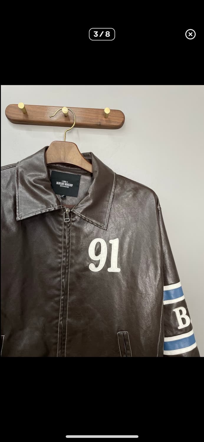 베드블러드 91 레더 브라운 바시티자켓 A3259 상품이미지3
