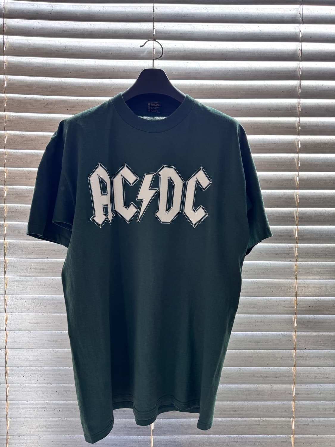 [XL, 실측 L] 90s ACDC 밴드티 다크그린 상품이미지1