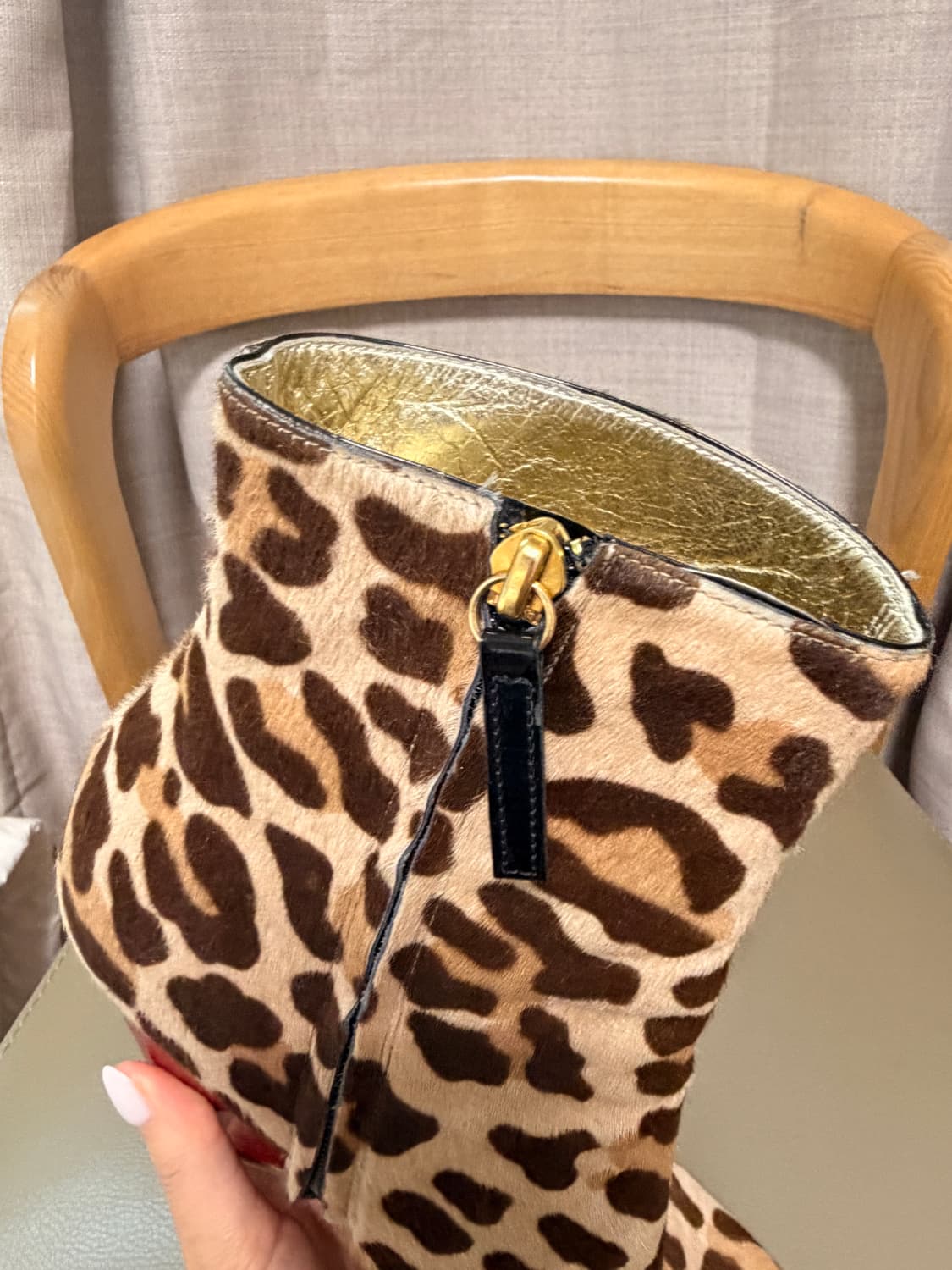 Giuseppe Zanotti 2009 레오파드 앵클부츠 레드 힐 상품이미지8