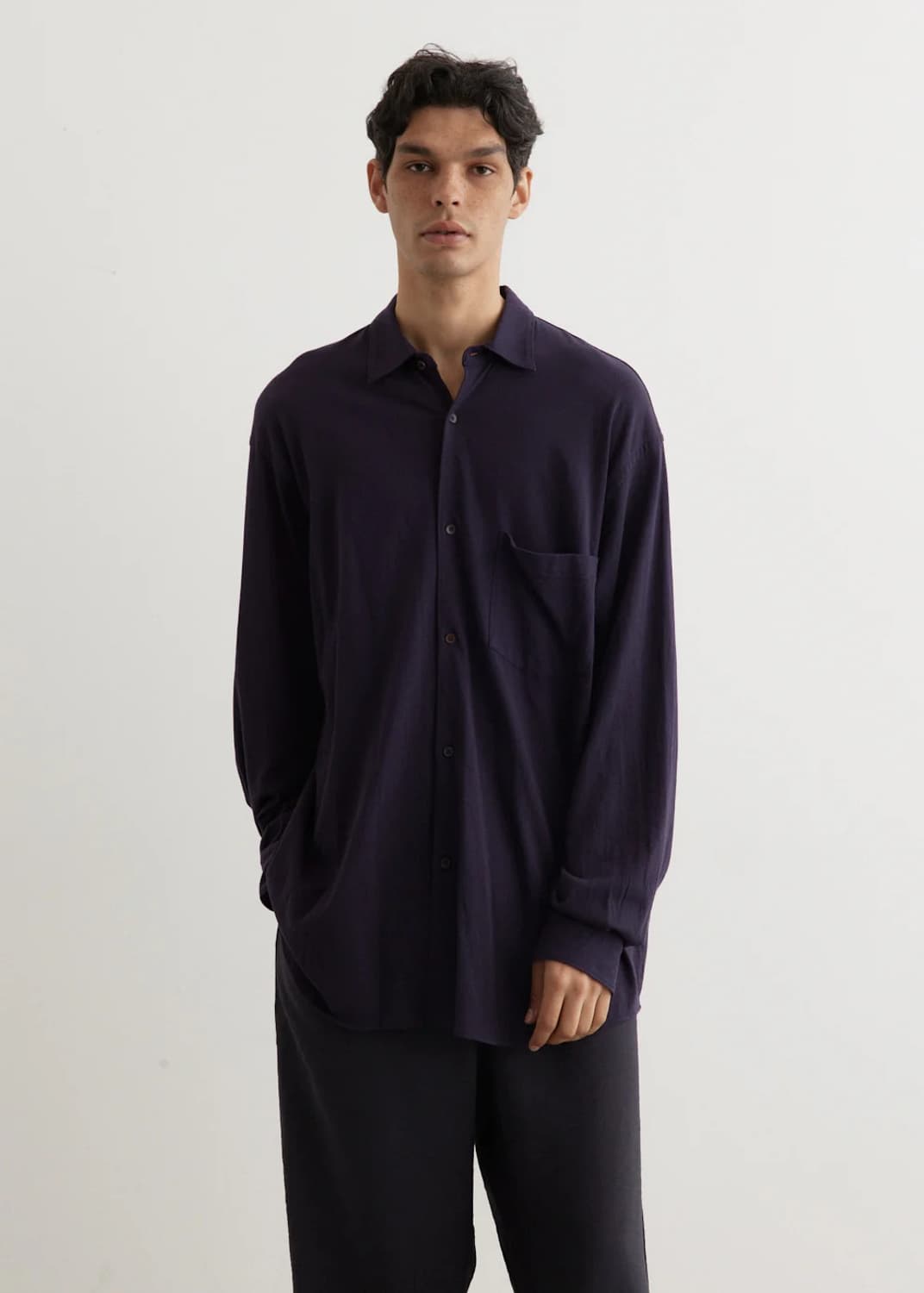 코모리 코튼 저지 셔츠 네이비 3 상품이미지2