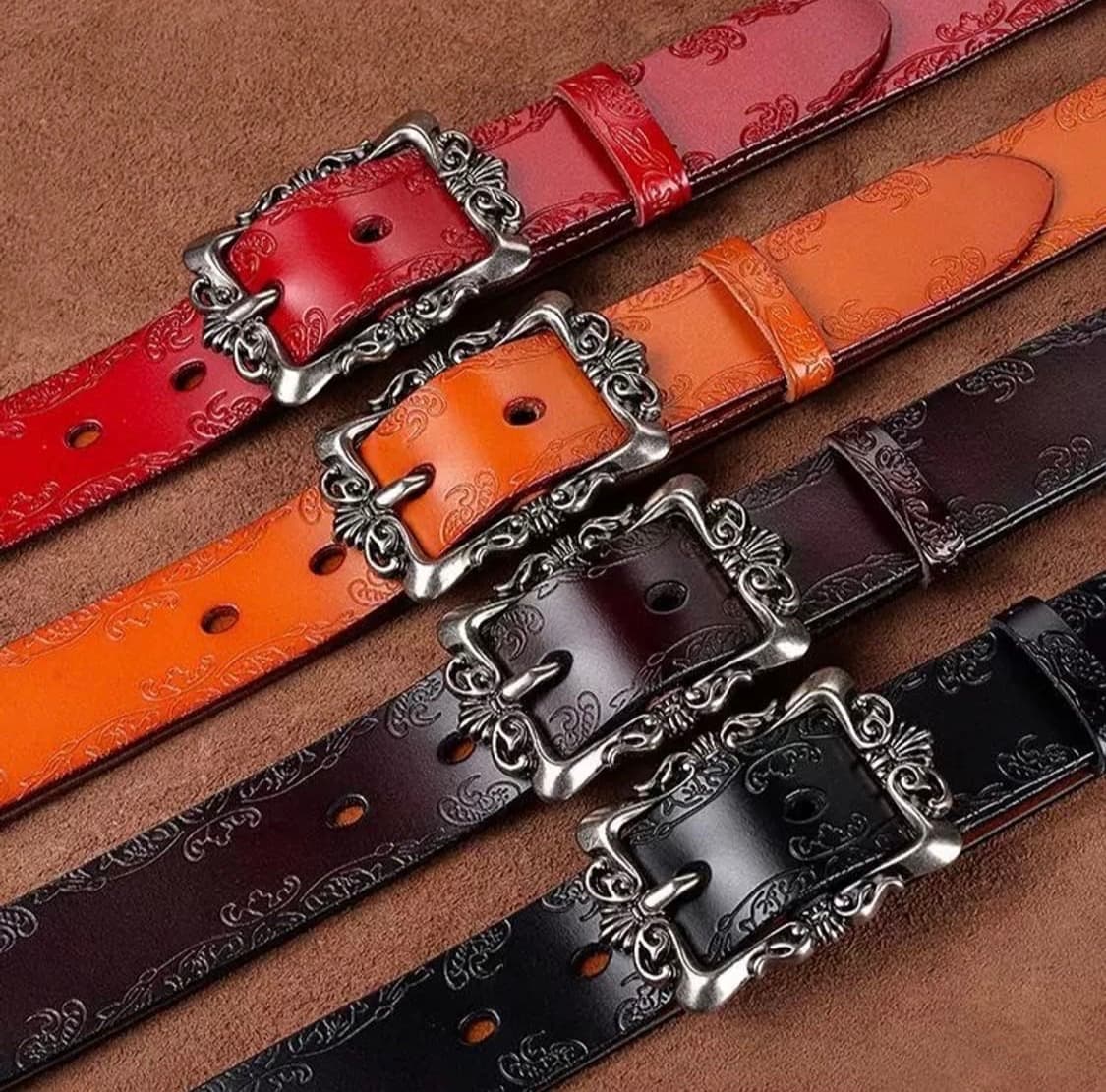 빈티지 크롬 메탈 빅버클 벨트 웨스턴 스타일 상품이미지3