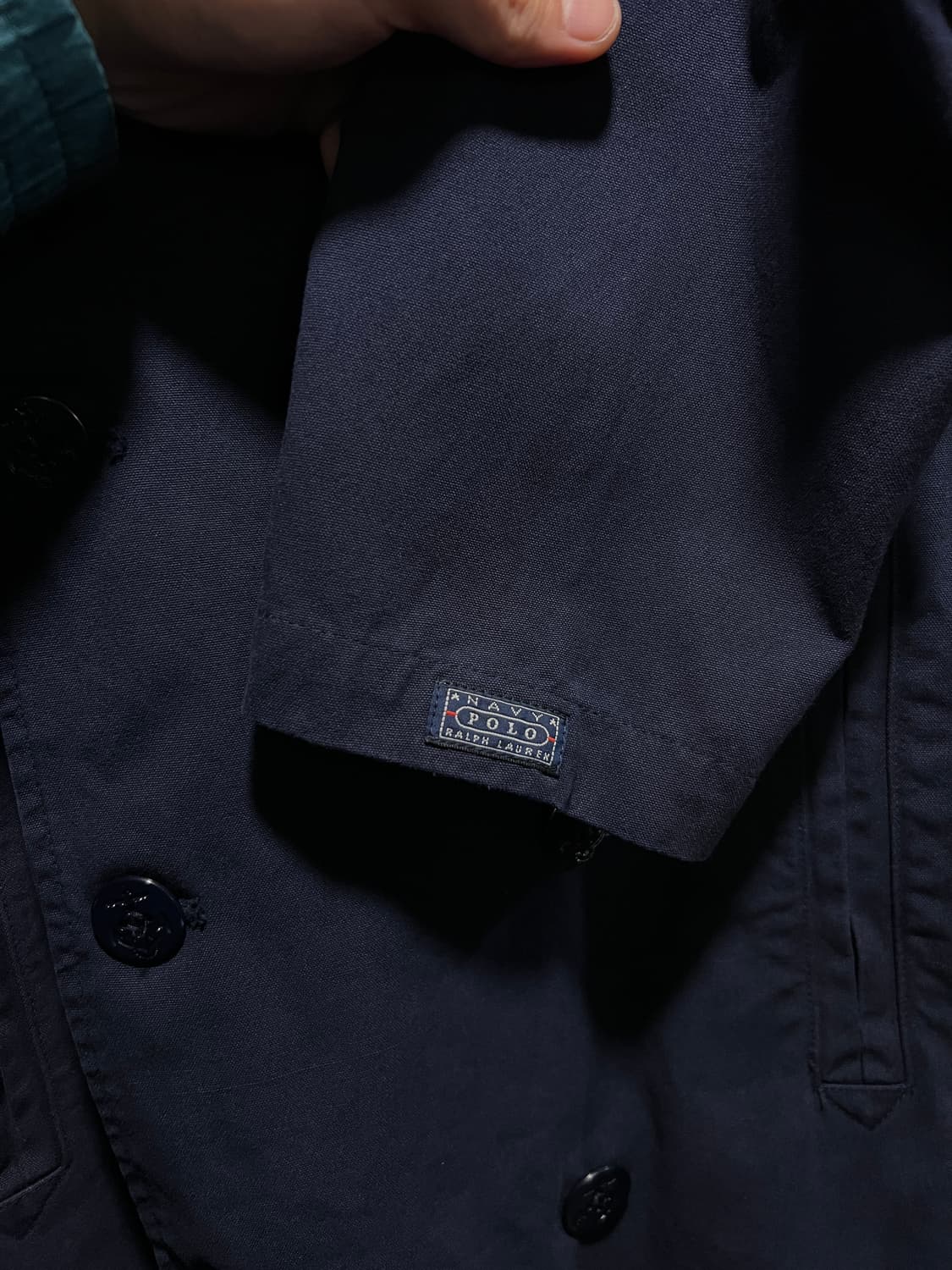 [S]90's 폴로 랄프로렌 Made in USA 네이비 트렌치 피코트 상품이미지4