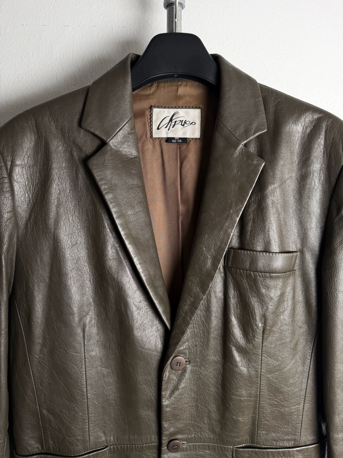 Vintage Sheepskin Leather Blazer Jacket 상품이미지3