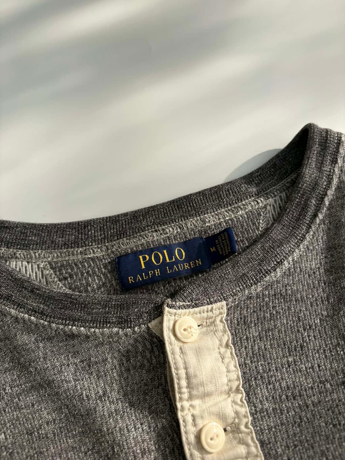 [M] 폴로 랄프로렌 그레이 헨리넥 와플 셔츠 상품이미지3