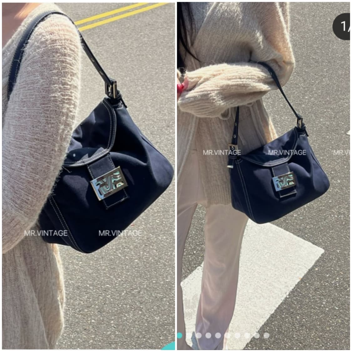 [정품] 펜디 마블로고 패브릭 숄더백 상품이미지2