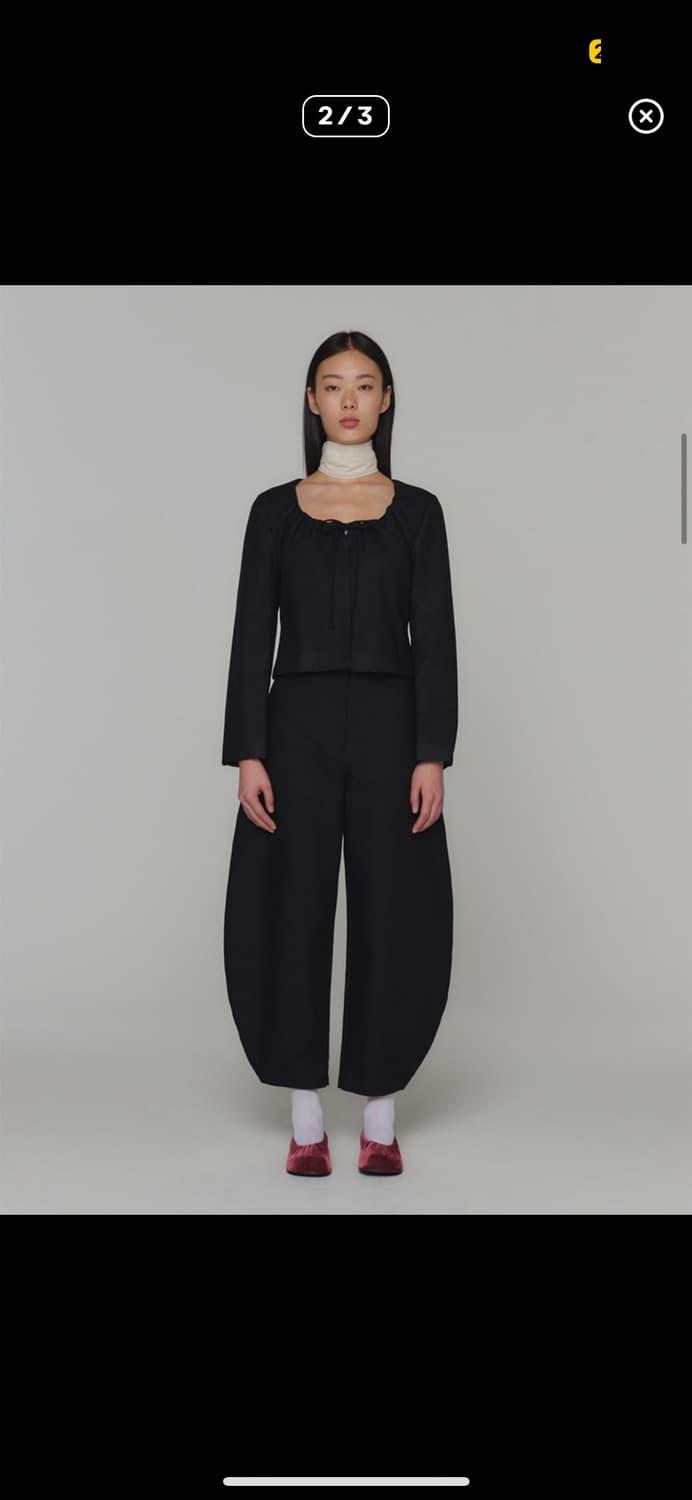 아모멘토 우먼 커브드 팬츠 블랙 상품이미지2