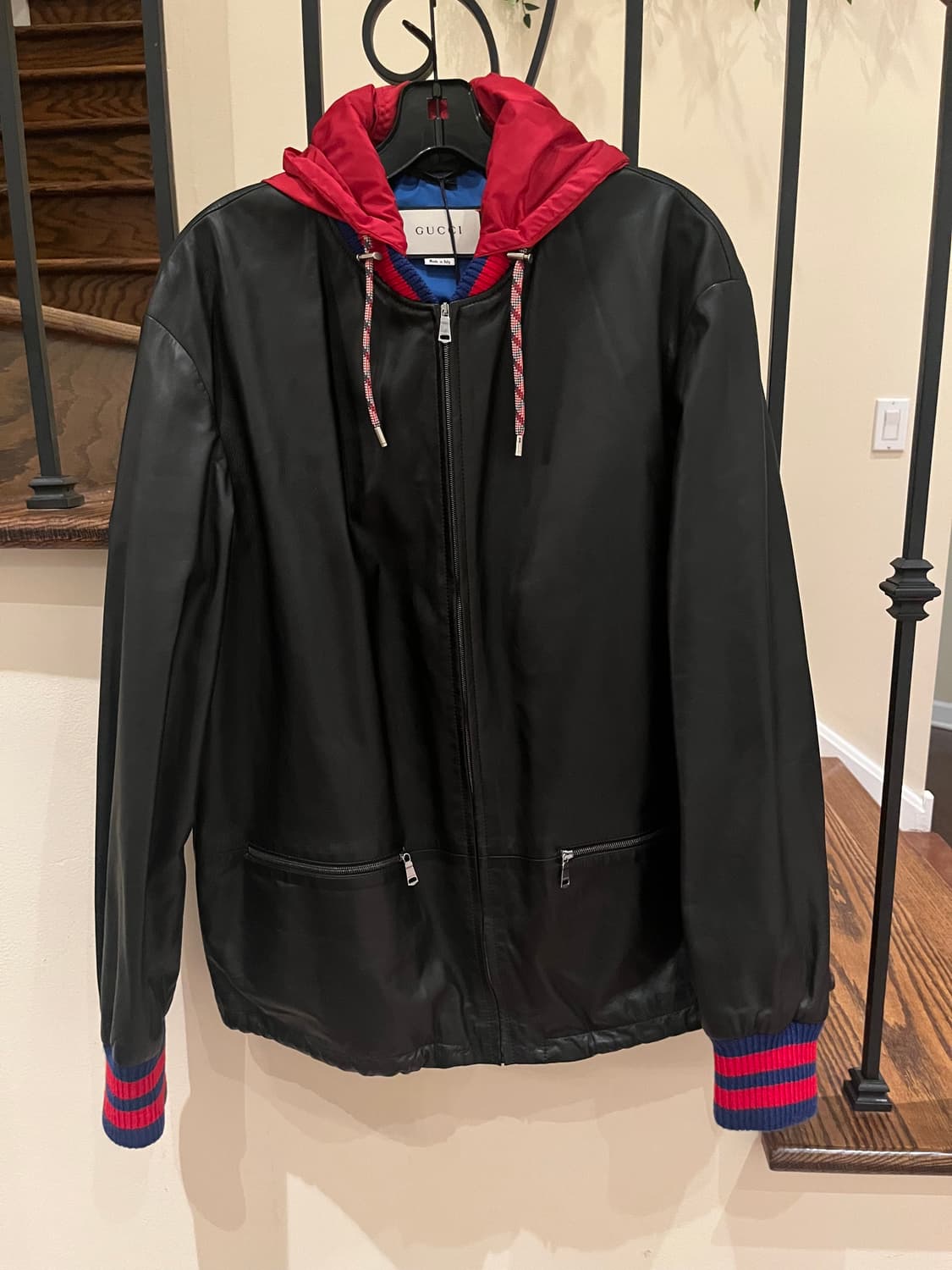 구찌 후드 레더 점퍼 상품이미지2