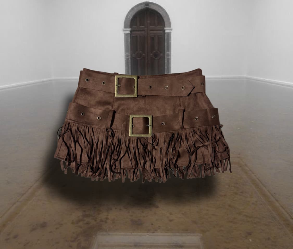 스웨이드 투벨트 태슬 스커트 3 colors 상품이미지3