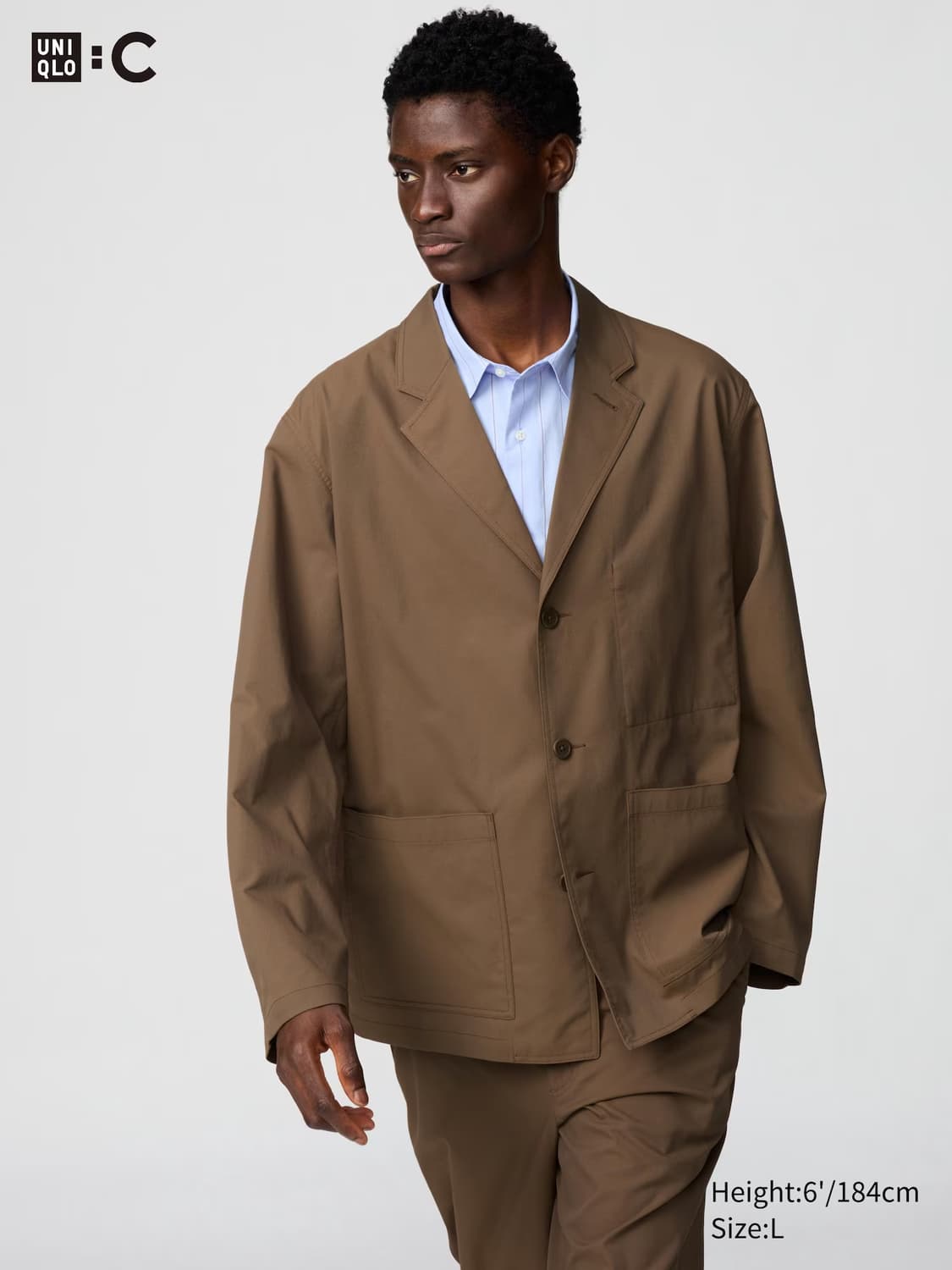 [XL,L] 유니클로C 25ss 워크자켓&팬츠 셋업 34brown 상품이미지1