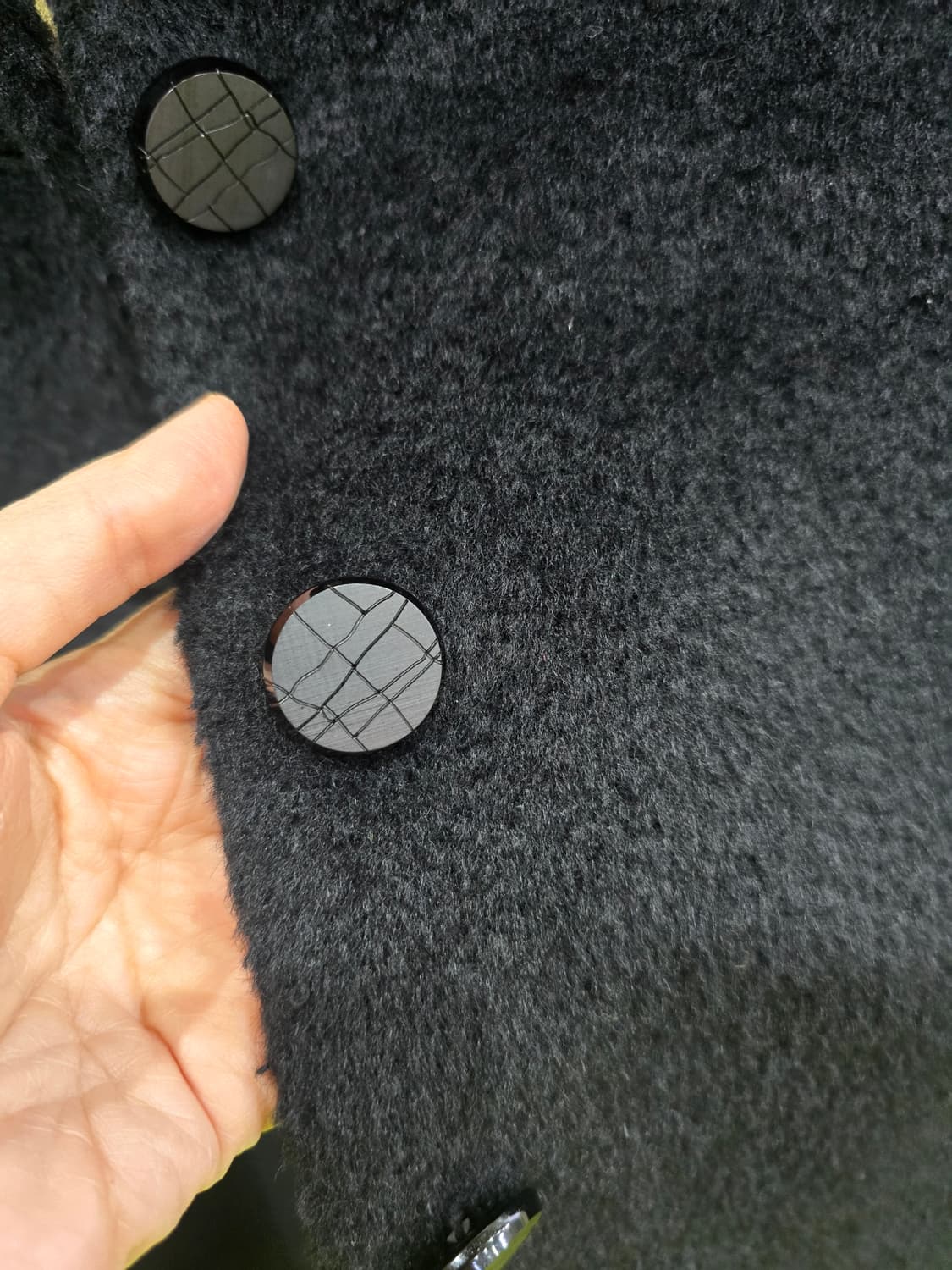 블랙 롱 코트 (안감 패턴) 상품이미지3