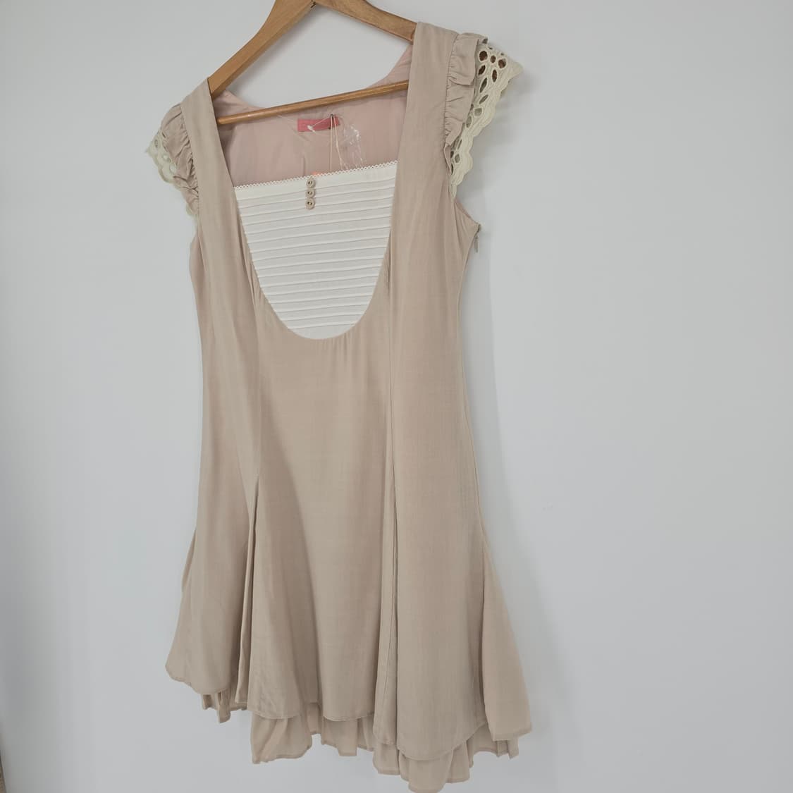 일본 빈티지 프리미엄 레이어드 플레어 베이지 원피스 상품이미지10