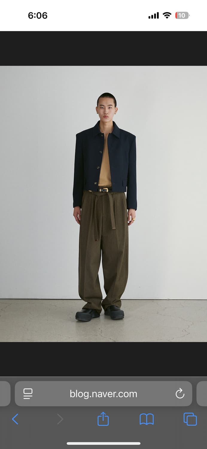 렉토 벨트디테일 하이웨이스트 카키팬츠 L 상품이미지3