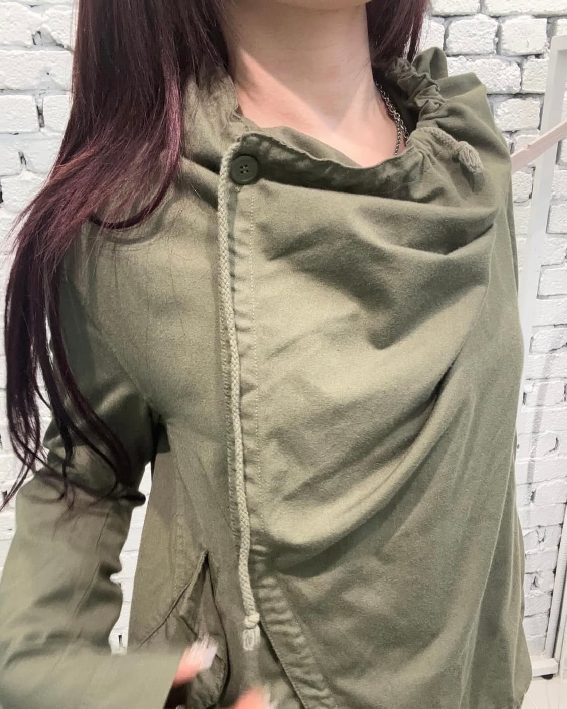 Khaki Draped Utility Y2k Jacket 상품이미지7