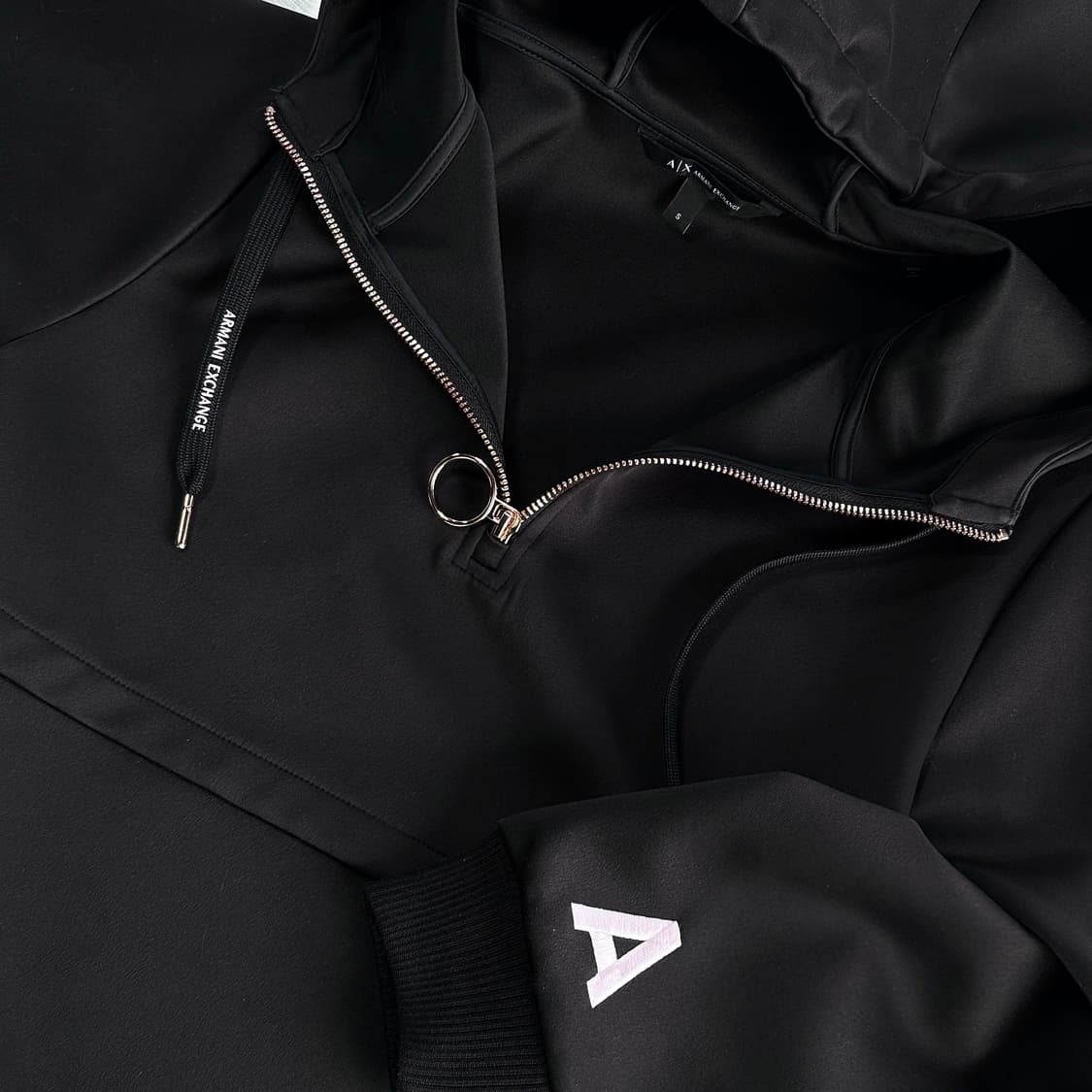 알마니 하프 집업 로고 스트링 후디 상품이미지3