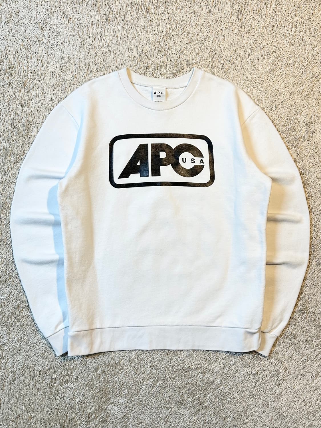 아페쎄 A.P.C. USA 로고 맨투맨 화이트 상품이미지1