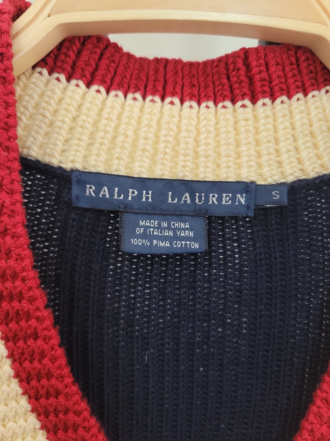랄프로렌 브이넥 페플럼 스타일 니트 S사이즈 상품이미지3
