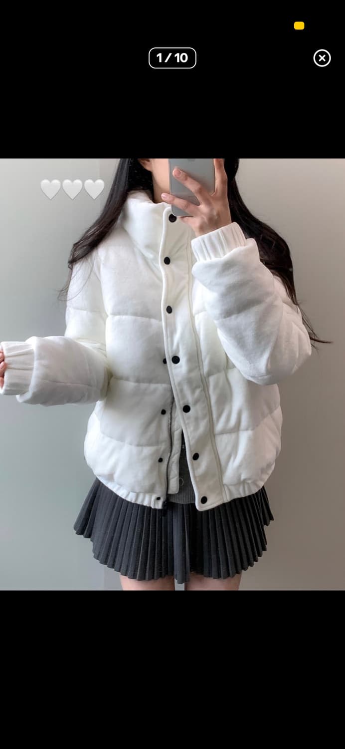 DKNY 벨벳 패딩 (화이트 s) 상품이미지1