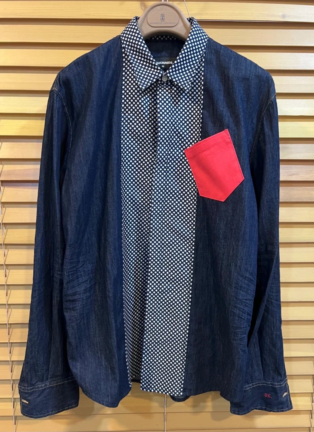 디스퀘어드2 진청 도트배색긴팔 데님셔츠
 상품이미지1