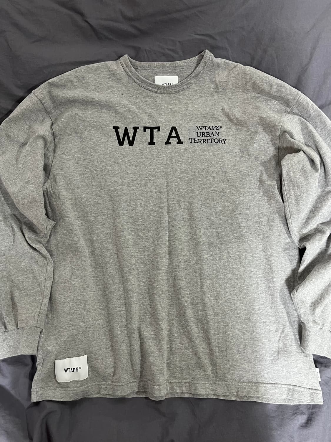 더블탭스 23SS DESIGN 01 롱슬리브 티셔츠 그레이 02 상품이미지3