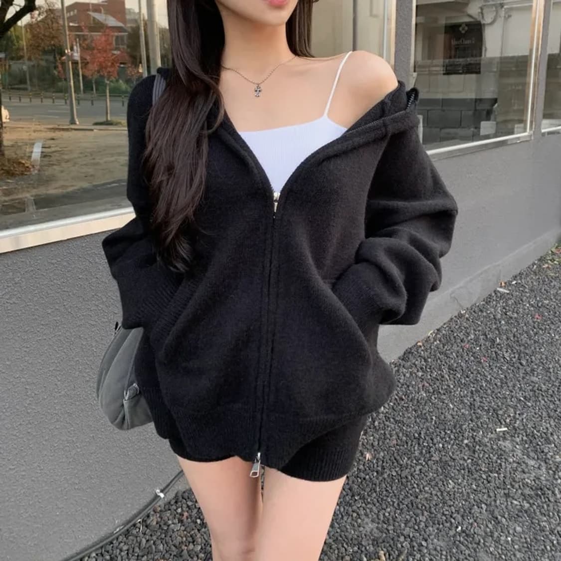 [새상품] 루즈핏 니트 후드집업 세트 상품이미지2