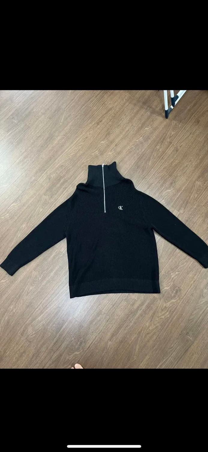 캘빈클라인 반 집업 하프 집업 니트 스웨터 블랙 상품이미지3