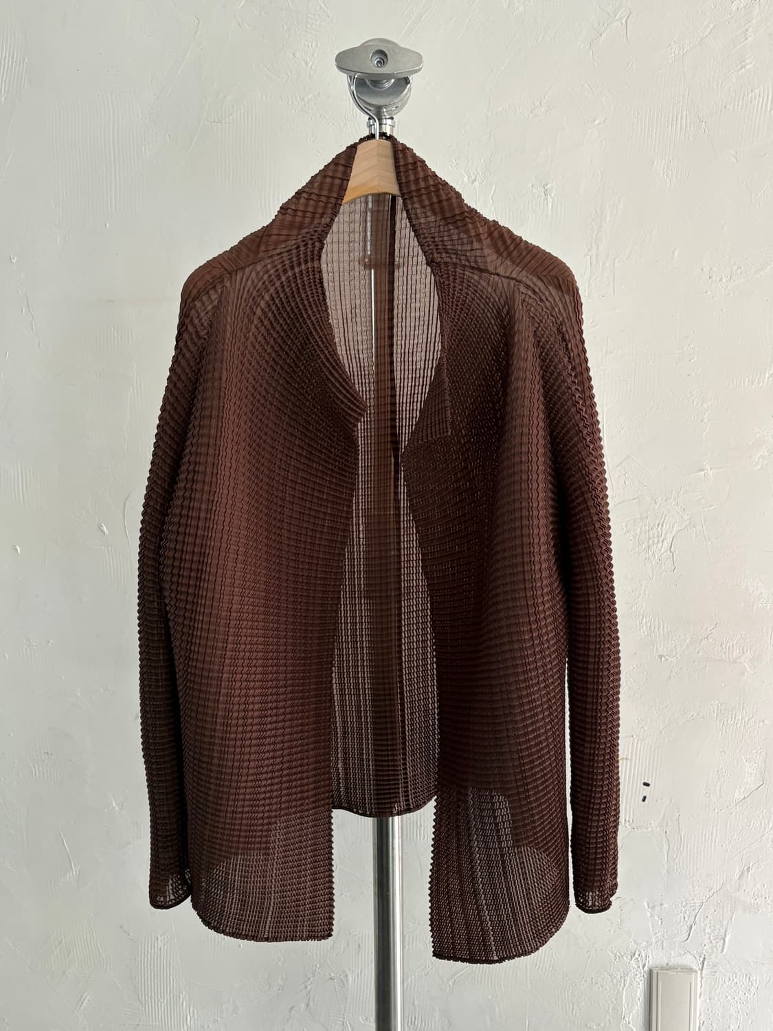 Issey Miyake 이세이미야케 플리츠 브라운 오픈 가디건 상품이미지3