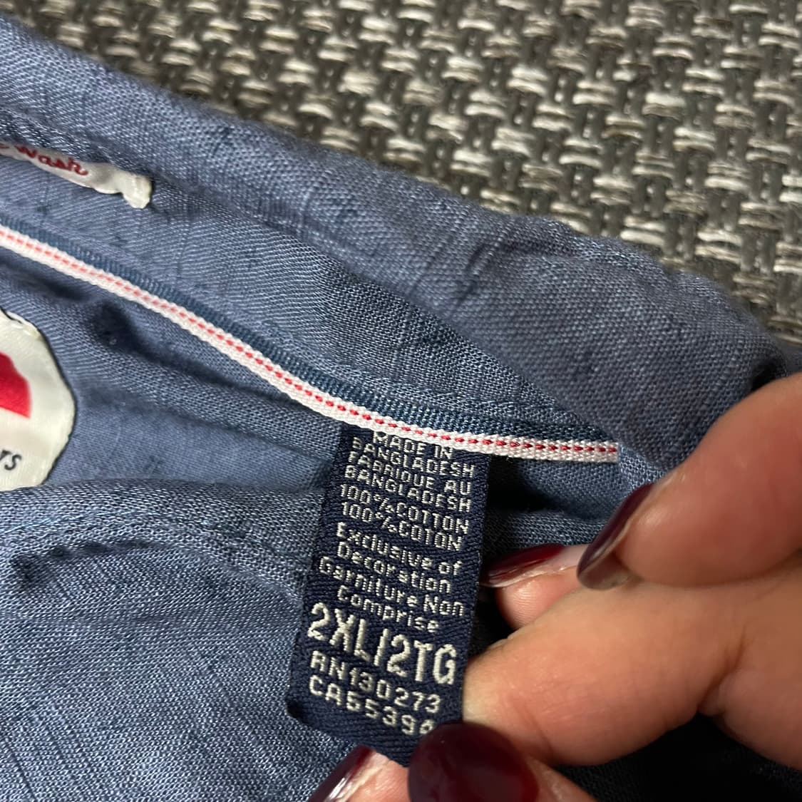 랭글러 애쉬블루 마이크로 패턴 원포켓 긴팔 셔츠 2XL 상품이미지6